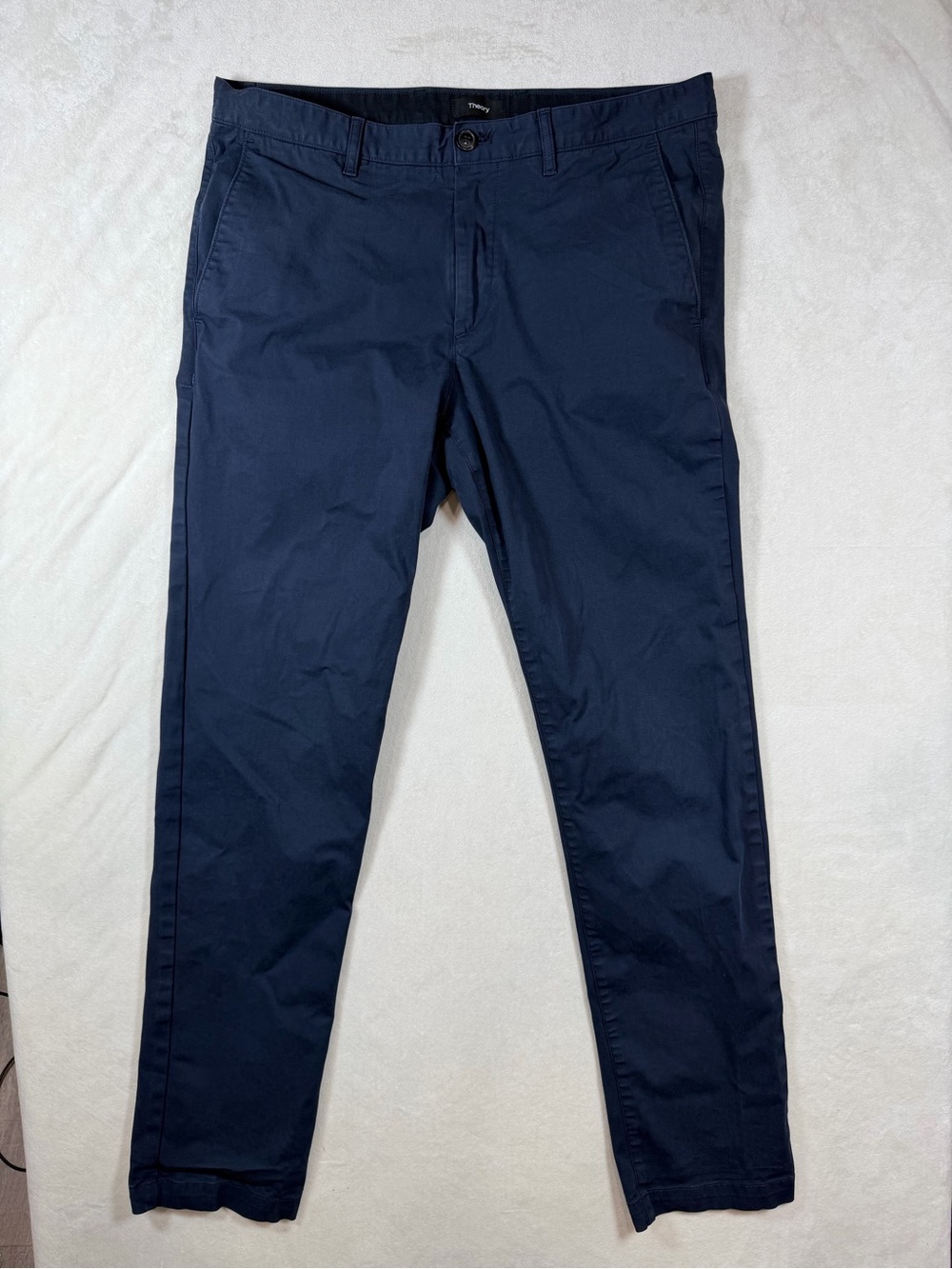 Theory Men’s 33W 31L Men's Slim Fit Navy Blue Cotton Chinos